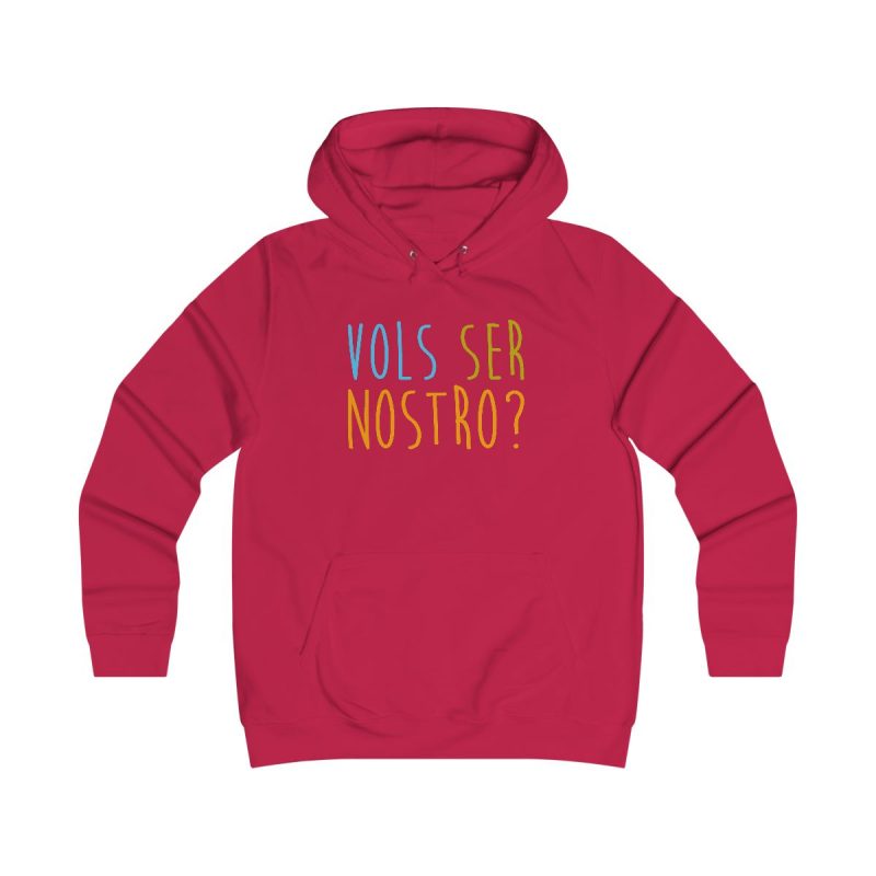 Sudadera universitaria mujer - Rojo fuego - Vols ser nostro?