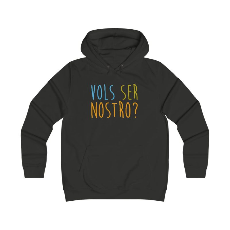 Sudadera universitaria mujer - Negro azabache - Vols ser nostro?