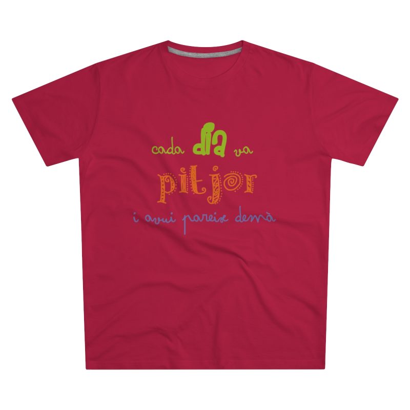Camiseta hombre corte moderno - Rojo - Camiseta «Cada dia va pitjor i avui pareix demà»