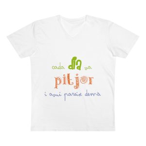 Camiseta hombre cuello de pico Presenter - Blanco - Camiseta «Cada dia va pitjor i avui pareix demà»