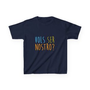 Camiseta infantil algodon grueso - Azul marino - Vols ser nostro?