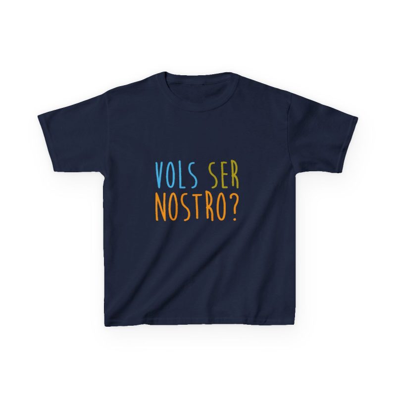 Camiseta infantil algodon grueso - Azul marino - Vols ser nostro? Camiseta infantil algodon grueso - Azul marino - Vols ser nostro?