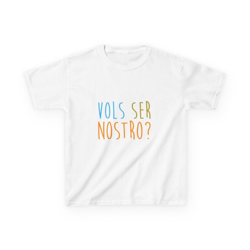 Camiseta infantil algodon grueso - Blanco - Vols ser nostro?