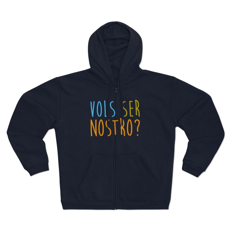Sudadera capucha con cremallera premium - Azul marino - Vols ser nostro?