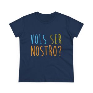 Camiseta mujer algodon medio - Azul marino - Vols ser nostro?