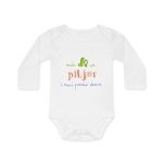 Body bebe manga larga organico - Blanco - Camiseta «Cada dia va pitjor i avui pareix demà»