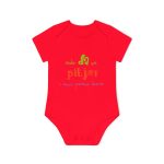 Body bebe manga corta organico - Rojo - Camiseta «Cada dia va pitjor i avui pareix demà»