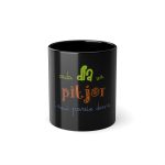 Taza negra 325 ml - Negro - Camiseta «Cada dia va pitjor i avui pareix demà»