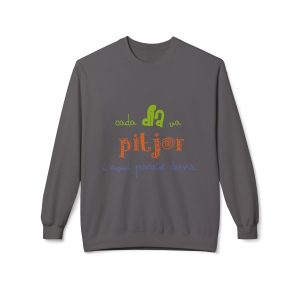 Sudadera Softstyle cuello redondo - Gris marengo - Camiseta «Cada dia va pitjor i avui pareix demà»