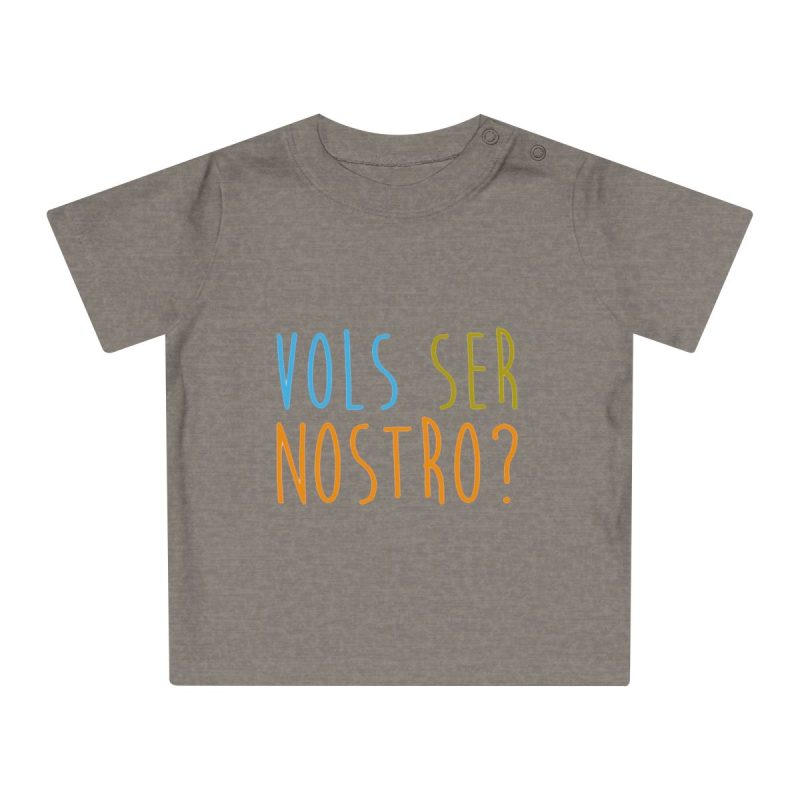 Camiseta de bebe - Gris jaspeado melange - Vols ser nostro?