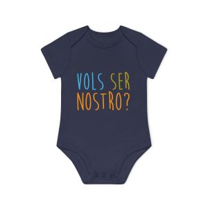 Body bebe manga corta organico - Azul marino nautico - Vols ser nostro?