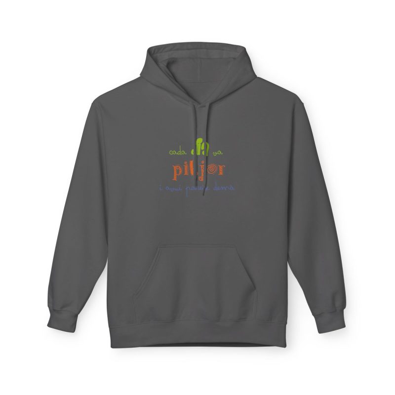 Sudadera Softstyle con capucha - Gris marengo - Camiseta «Cada dia va pitjor i avui pareix demà» Sudadera Softstyle con capucha - Gris marengo - Camiseta «Cada dia va pitjor i avui pareix demà»