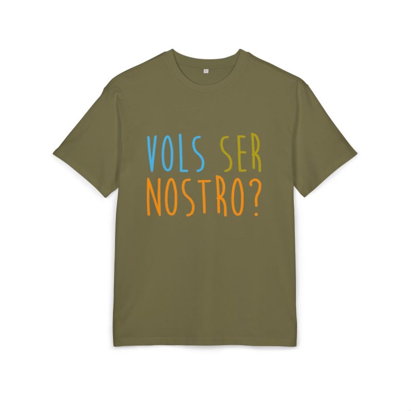 Camiseta oversize gruesa - Verde oliva - Vols ser nostro?