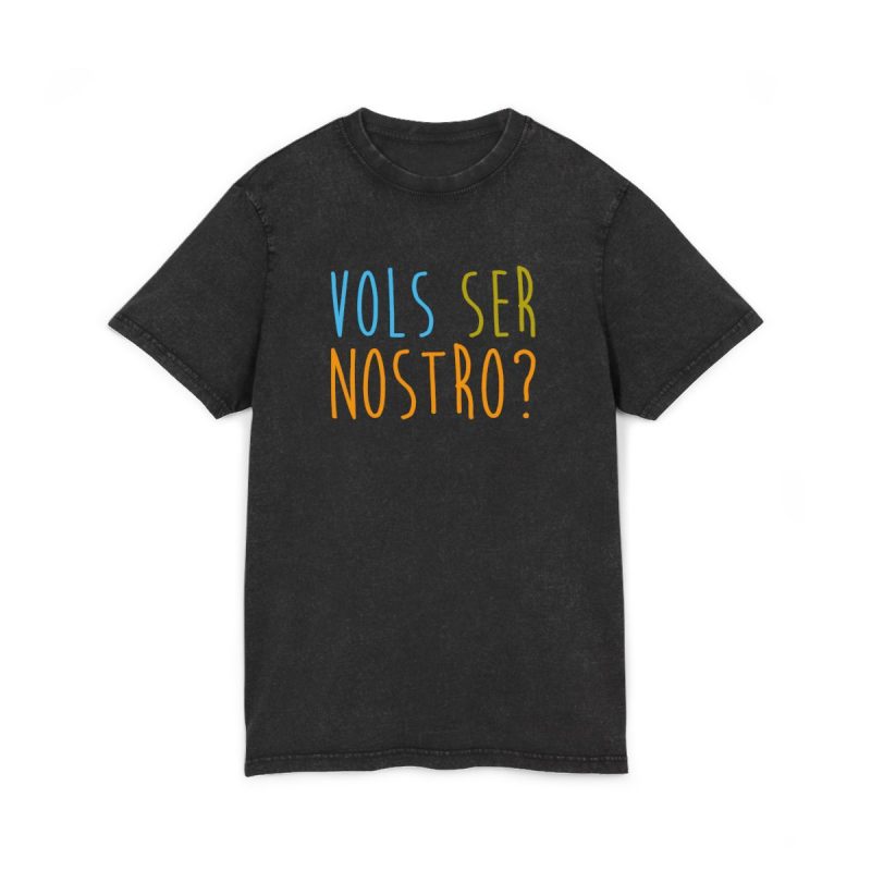 Camiseta lavado acido cuello redondo - Negro - Vols ser nostro? Camiseta lavado acido cuello redondo - Negro - Vols ser nostro?