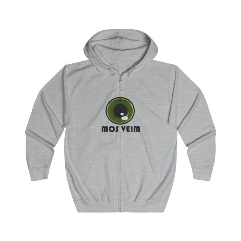 Sudadera con capucha y cremallera - Gris jaspeado claro - Camiseta «Mos veim»
