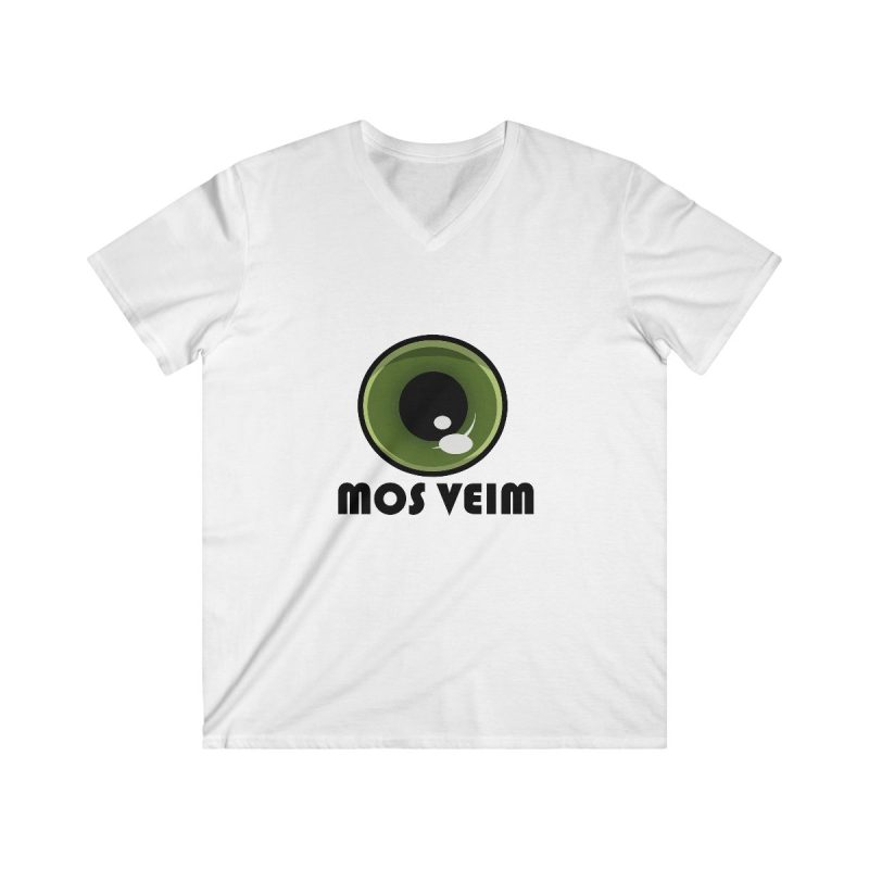 Camiseta hombre entallada cuello de pico - Blanco - Camiseta «Mos veim» Camiseta hombre entallada cuello de pico - Blanco - Camiseta «Mos veim»