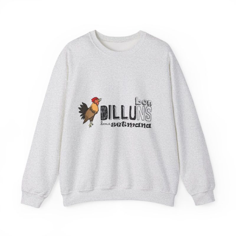 Sudadera cuello redondo - Gris ceniza - Camiseta Dilluns Gall Sudadera cuello redondo - Gris ceniza - Camiseta Dilluns Gall