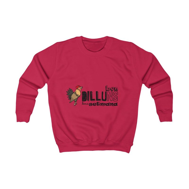 Sudadera infantil - Rojo fuego - Camiseta Dilluns Gall