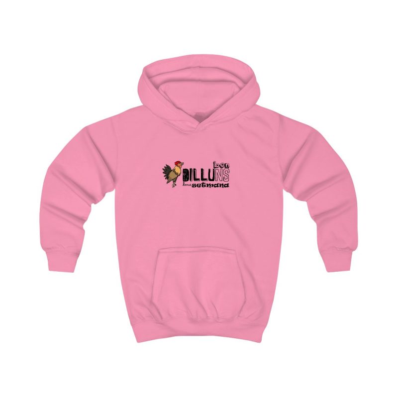 Sudadera con capucha infantil - Rosa algodon de azucar - Camiseta Dilluns Gall