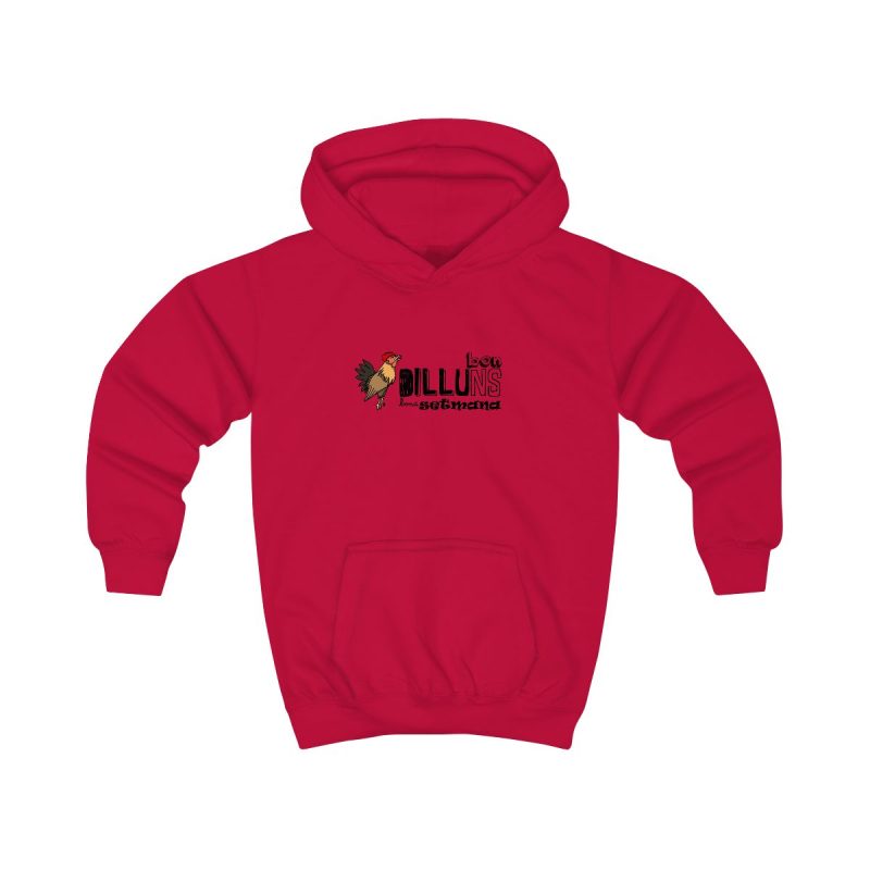 Sudadera con capucha infantil - Rojo fuego - Camiseta Dilluns Gall