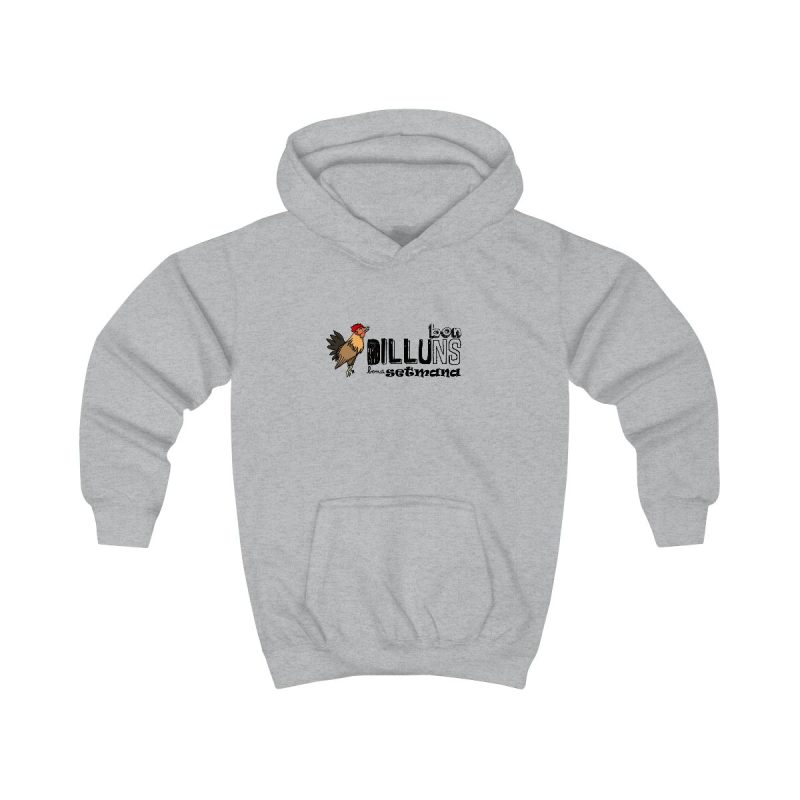 Sudadera con capucha infantil - Gris jaspeado claro - Camiseta Dilluns Gall