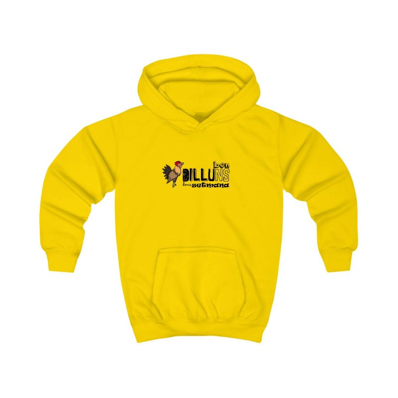 Sudadera con capucha infantil - Amarillo sol - Camiseta Dilluns Gall