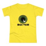 Camiseta mujer punto liso - Amarillo solar - Camiseta «Mos veim» Camiseta mujer punto liso - Amarillo solar - Camiseta «Mos veim»