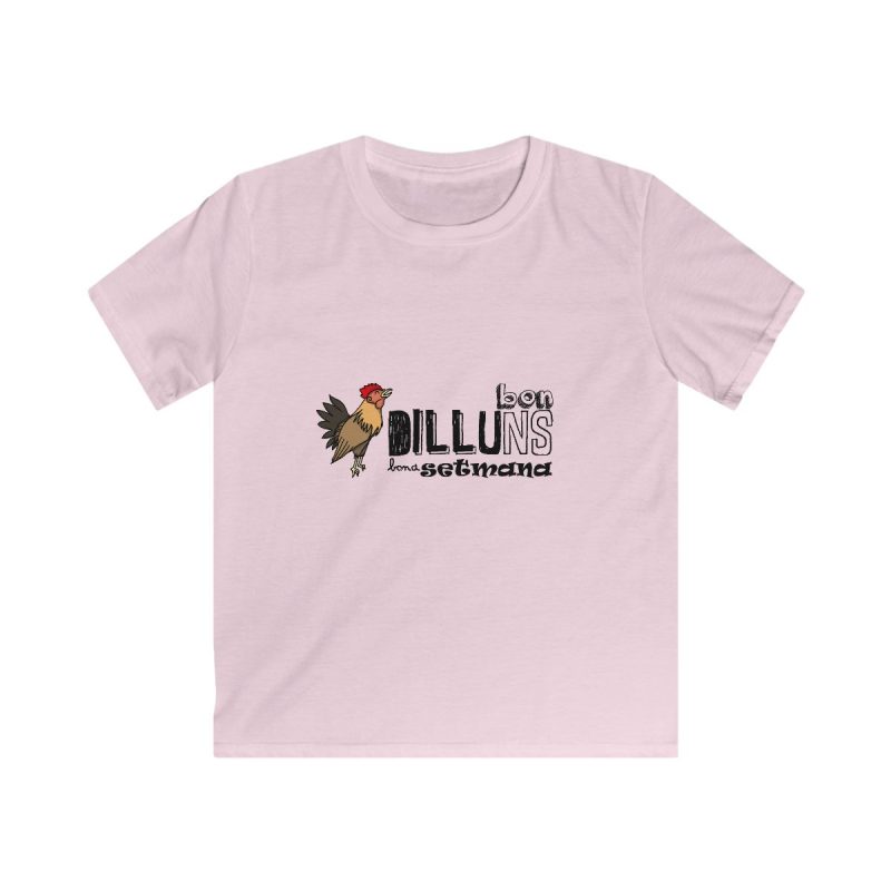 Camiseta infantil Softstyle - Rosa claro - Camiseta Dilluns Gall