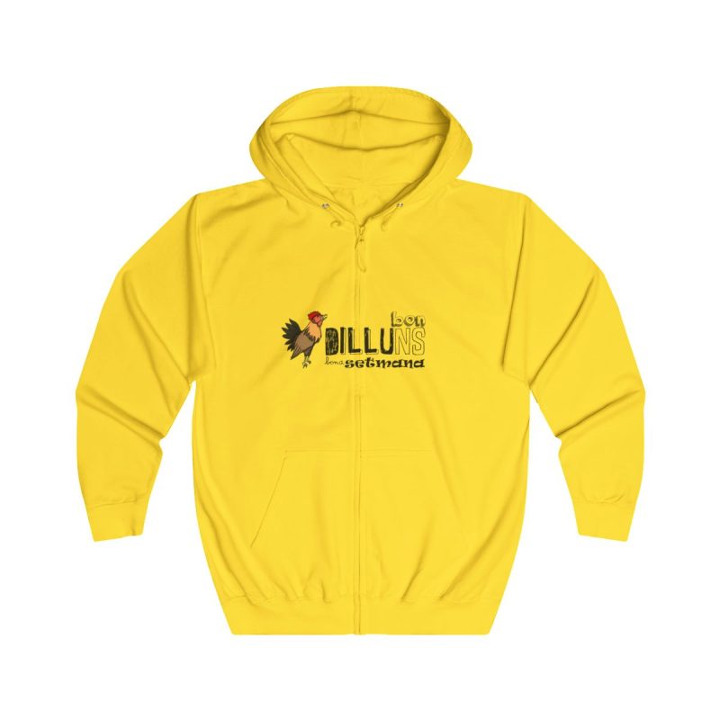 Sudadera con capucha y cremallera - Amarillo sol - Camiseta Dilluns Gall