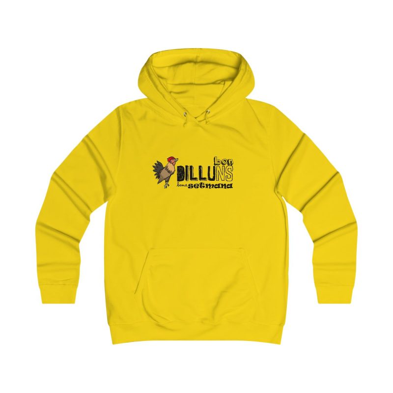 Sudadera universitaria mujer - Amarillo sol - Camiseta Dilluns Gall