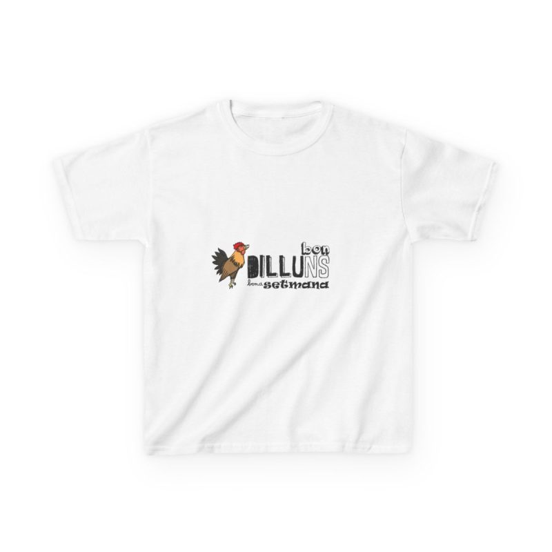 Camiseta infantil algodon grueso - Blanco - Camiseta Dilluns Gall