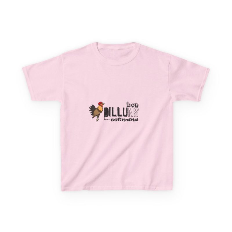 Camiseta infantil algodon grueso - Rosa claro - Camiseta Dilluns Gall
