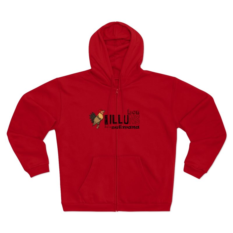 Sudadera capucha con cremallera premium - Rojo - Camiseta Dilluns Gall Sudadera capucha con cremallera premium - Rojo - Camiseta Dilluns Gall