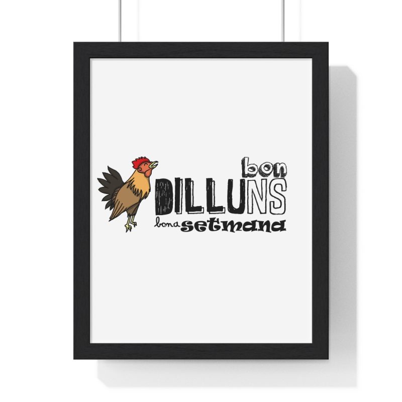 Poster enmarcado vertical - Negro - Camiseta Dilluns Gall Poster enmarcado vertical - Negro - Camiseta Dilluns Gall