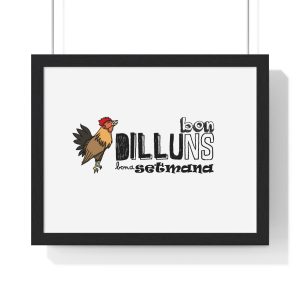 Poster enmarcado horizontal - Negro - Camiseta Dilluns Gall