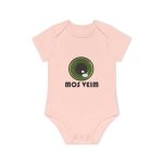 Body bebe manga corta organico - Rosa empolvado - Camiseta «Mos veim»