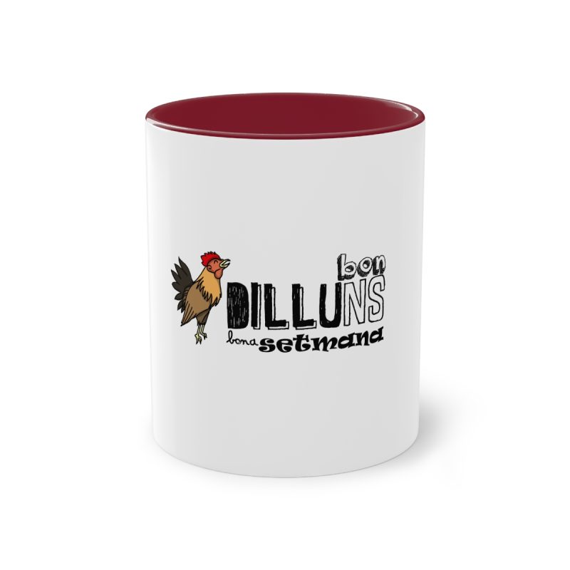 Taza bicolor - Granate - Camiseta Dilluns Gall
