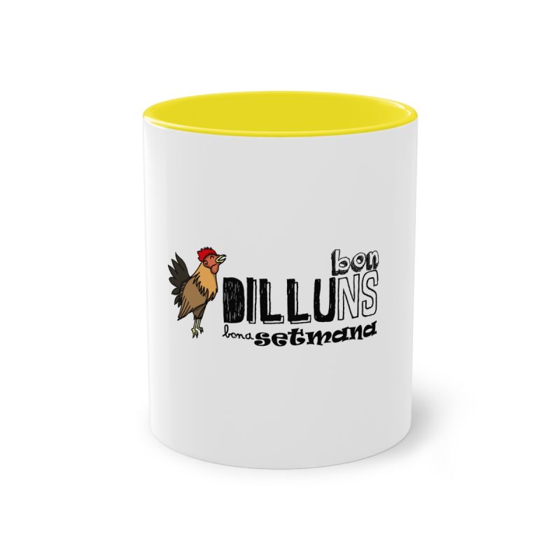Taza bicolor - Amarillo - Camiseta Dilluns Gall