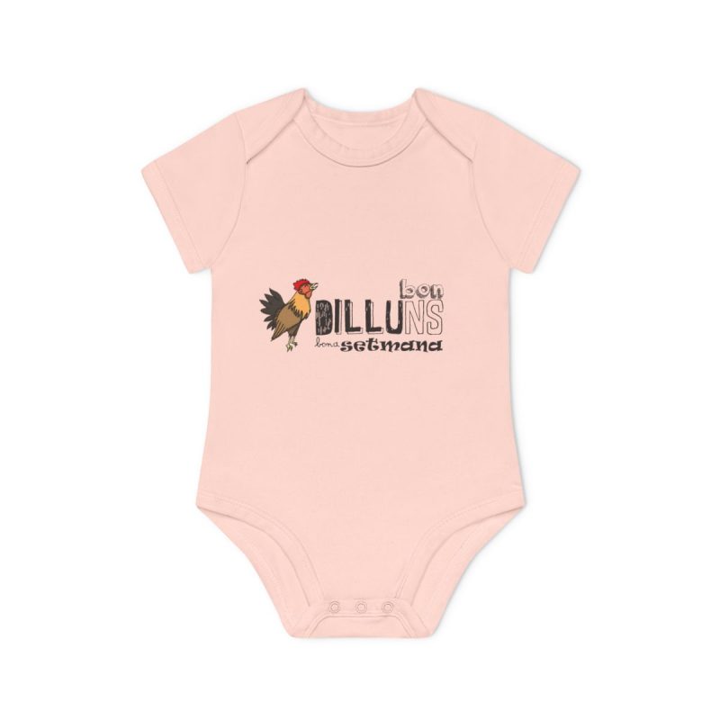 Body bebe manga corta organico - Rosa empolvado - Camiseta Dilluns Gall