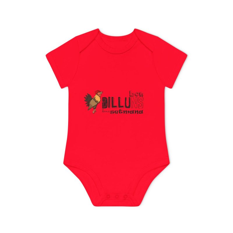Body bebe manga corta organico - Rojo - Camiseta Dilluns Gall