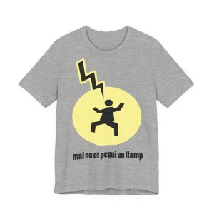 Camiseta jersey manga corta - Gris jaspeado - Camiseta «Mal no et toqui un llamp»