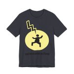 Camiseta jersey manga corta - Azul marino jaspeado - Camiseta «Mal no et toqui un llamp» Camiseta jersey manga corta - Azul marino jaspeado - Camiseta «Mal no et toqui un llamp»