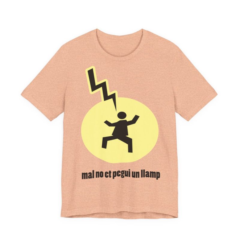 Camiseta jersey manga corta - Melocoton jaspeado - Camiseta «Mal no et toqui un llamp»