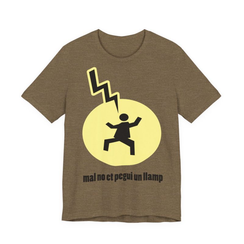Camiseta jersey manga corta - Verde oliva jaspeado - Camiseta «Mal no et toqui un llamp»