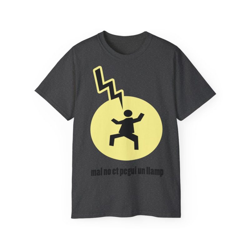 Camiseta ultra algodon - Gris oscuro jaspeado - Camiseta «Mal no et toqui un llamp»