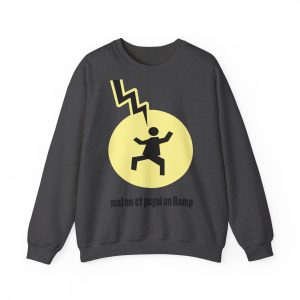 Sudadera cuello redondo - Gris oscuro jaspeado - Camiseta «Mal no et toqui un llamp»