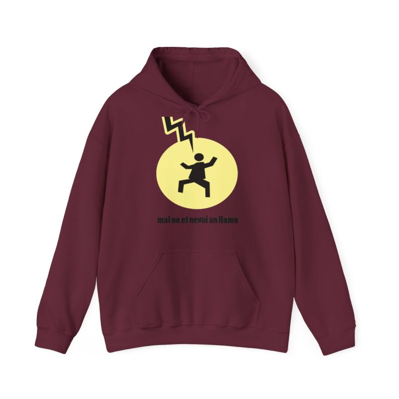 Sudadera con capucha - Granate - Camiseta «Mal no et toqui un llamp»