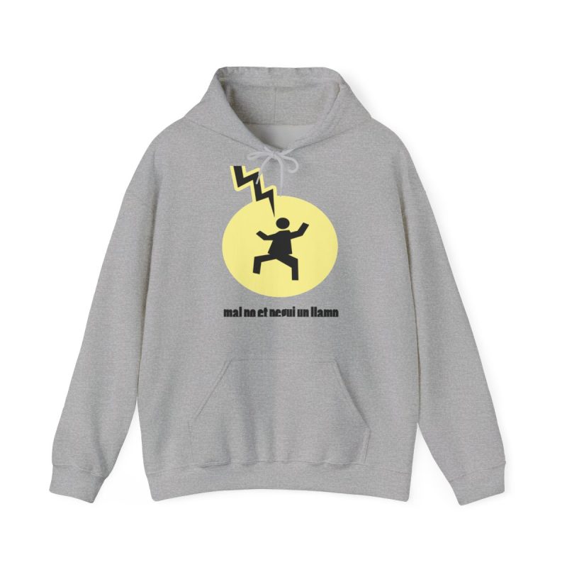 Sudadera con capucha - Gris deportivo - Camiseta «Mal no et toqui un llamp»