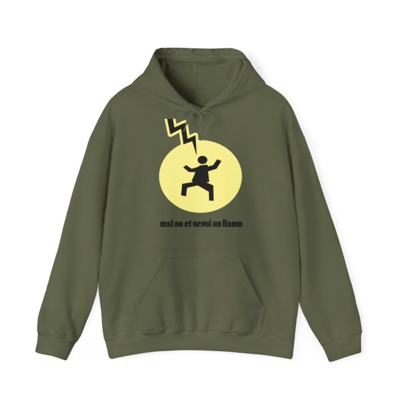 Sudadera con capucha - Verde militar - Camiseta «Mal no et toqui un llamp»
