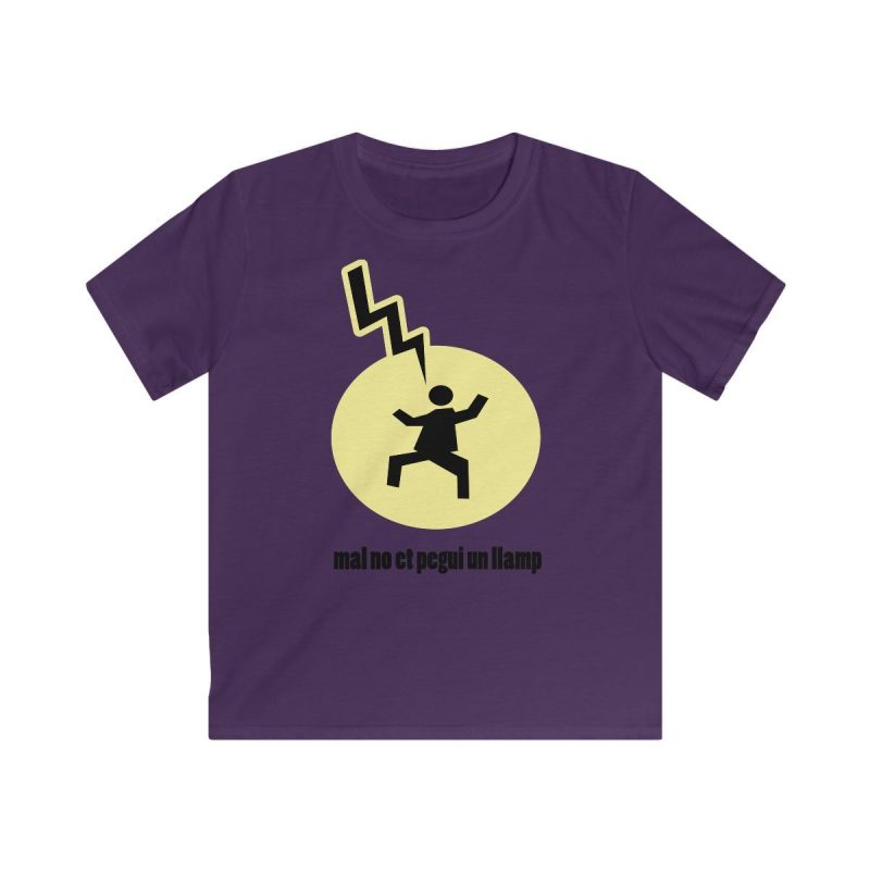 Camiseta infantil Softstyle - Morado - Camiseta «Mal no et toqui un llamp»
